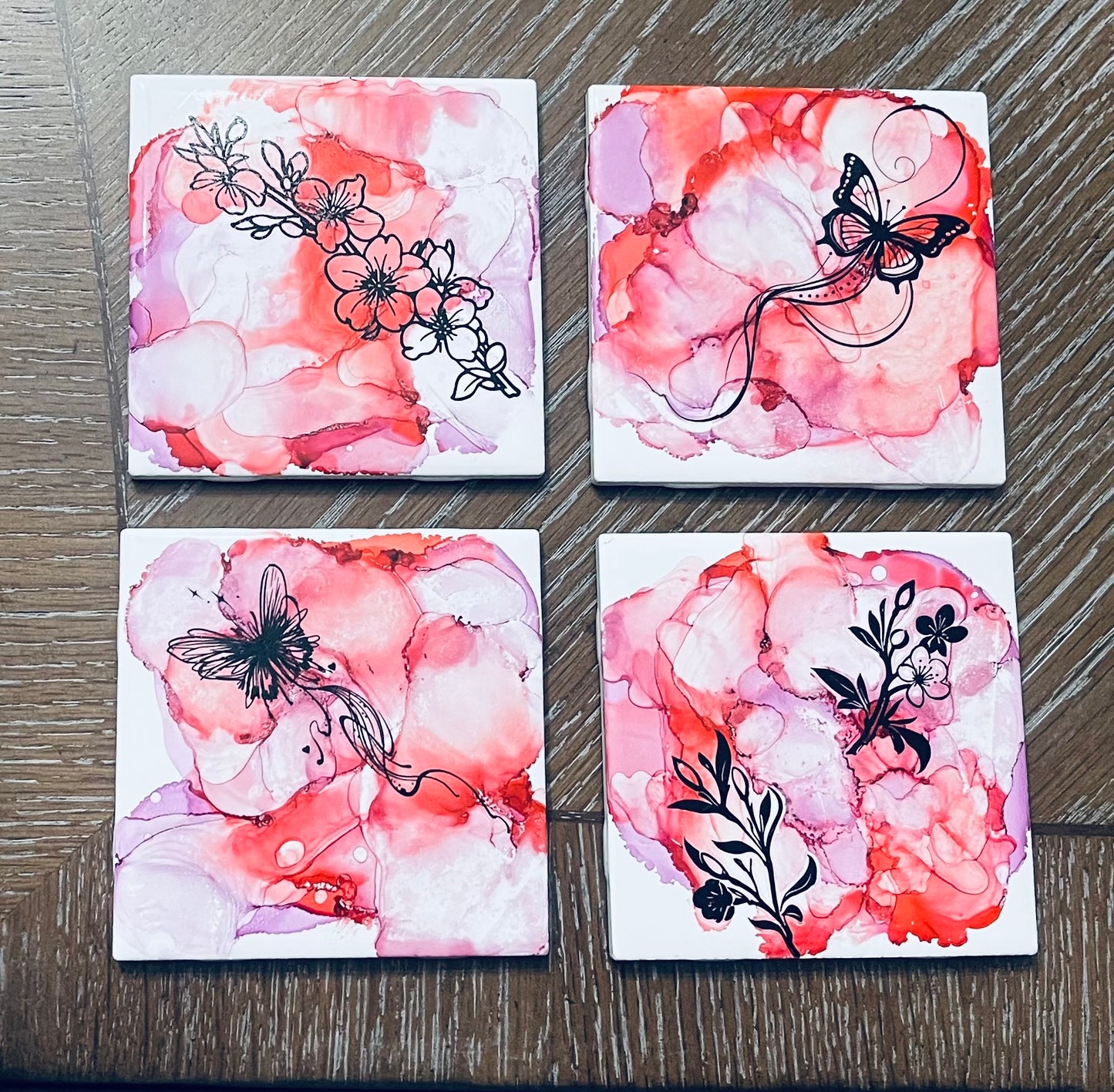 Butterfly Floral Table Art